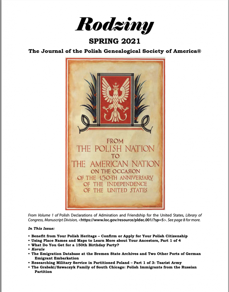 2021 Rodziny - Spring 2021 - Electronic Version - Polish Genealogical ...